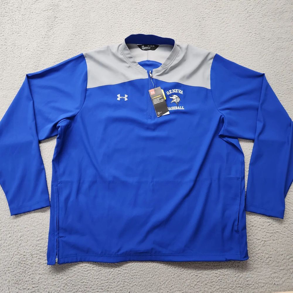 Under armour Jacket Mens 2XL Blue Long Sleeve 1/4 Zip Pullover Windbreaker Storm